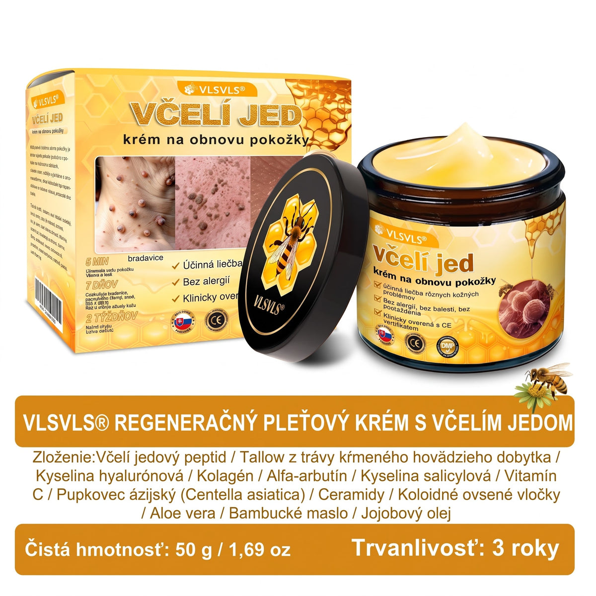 ✨ 🔥 VLSVLS® Včelí jed regeneračný krém na pokožku 🔥 Vyvinuté na Slovensku, vyrobené a dodávané zo Slovenska