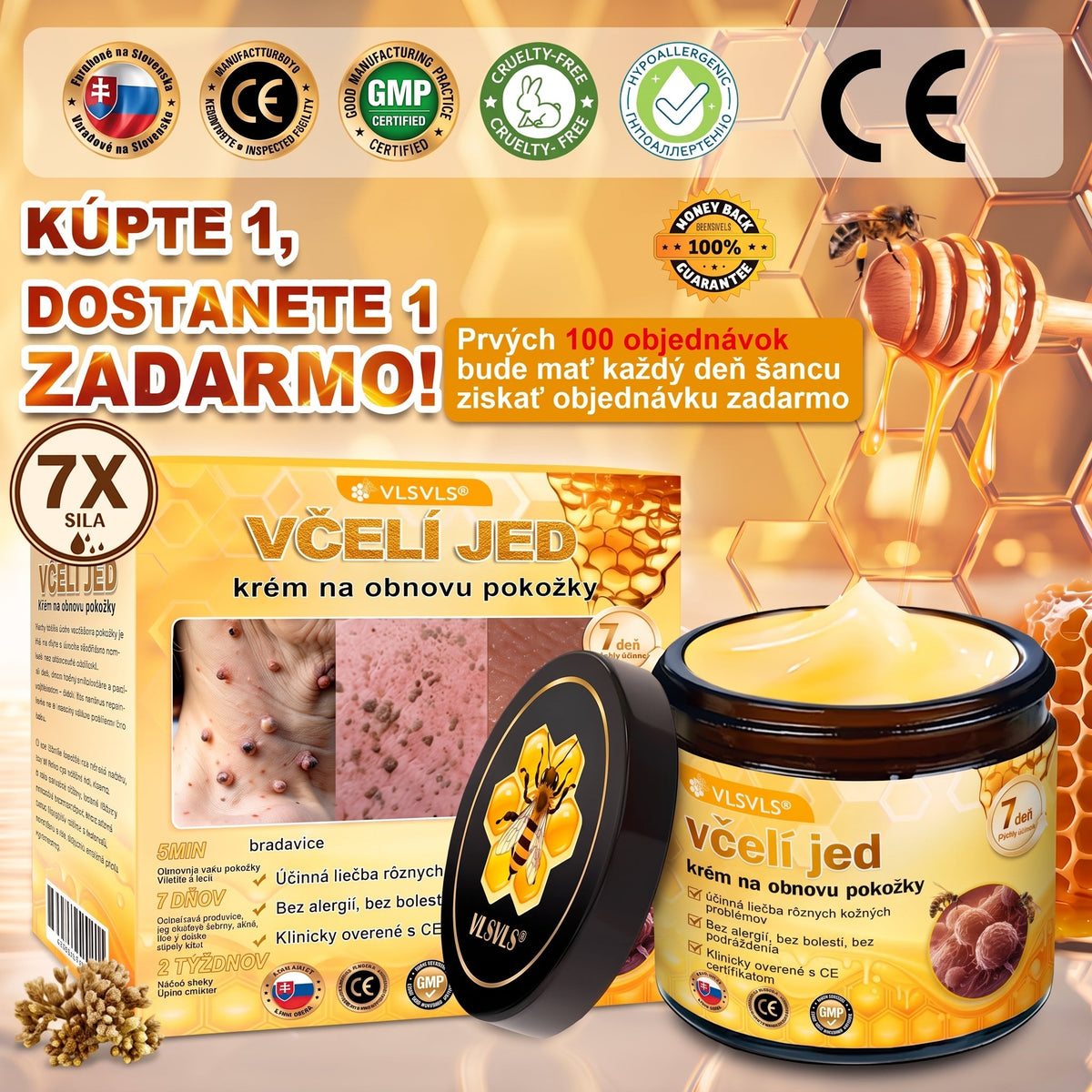 ✨ 🔥 VLSVLS® Včelí jed regeneračný krém na pokožku 🔥 Vyvinuté na Slovensku, vyrobené a dodávané zo Slovenska