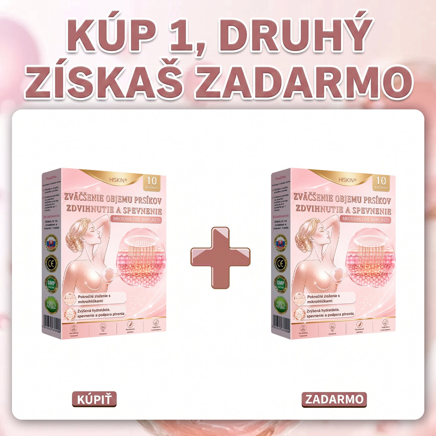 💜HISKIN® Náplasti s mikroihličkami na zväčšenie objemu, spevnenie a lifting poprsia