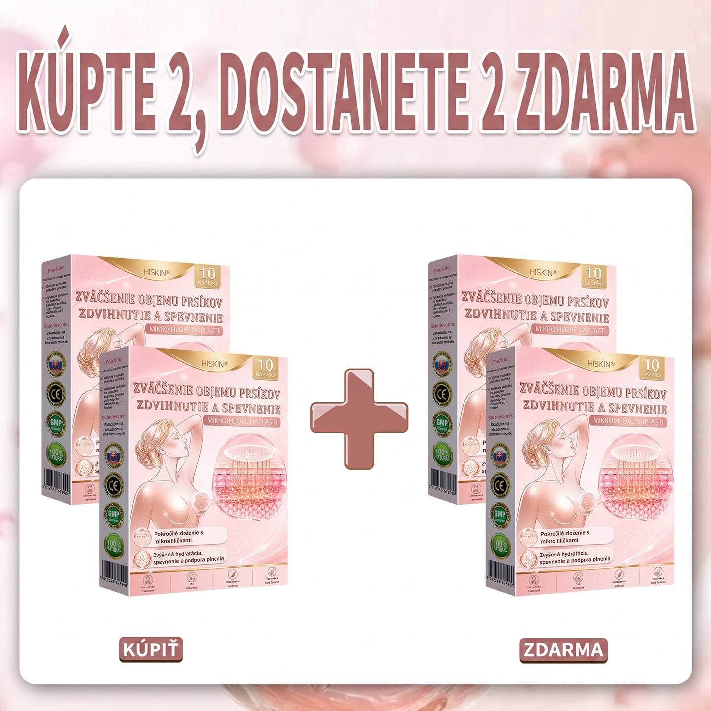 💜HISKIN® Náplasti s mikroihličkami na zväčšenie objemu, spevnenie a lifting poprsia